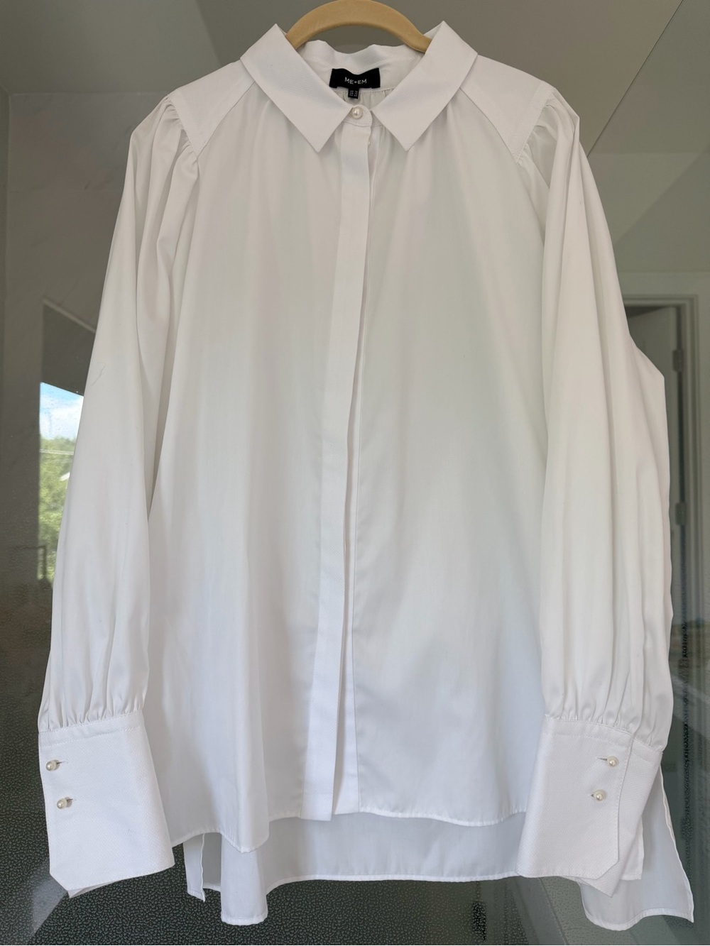 NWOT ME+EM Statement sleeve layering shirt/blouse